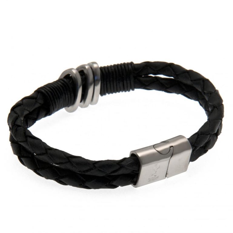 Tottenham Hotspur FC Genuine Leather Twin Rope Bracelet with Engraved Club Crest