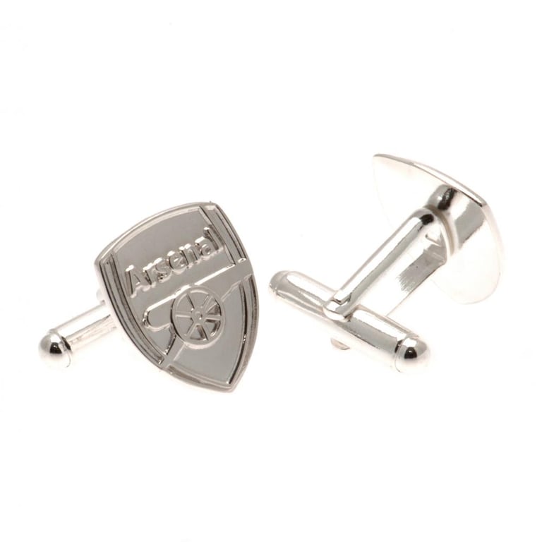 Arsenal FC Sterling Silver Crest Cufflinks - Detailed Chrome Finish Sports Themed Accessories