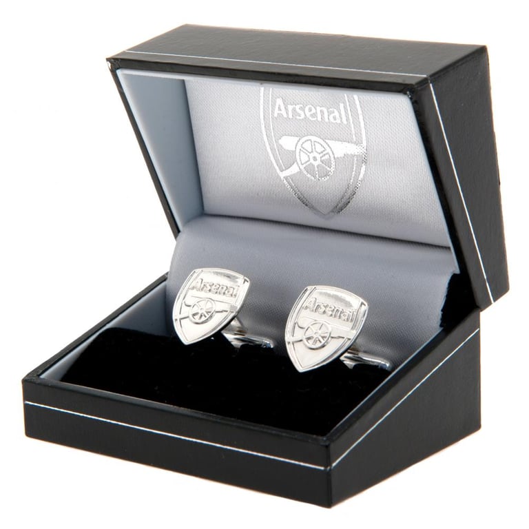 Arsenal FC Sterling Silver Crest Cufflinks - Detailed Chrome Finish Sports Themed Accessories