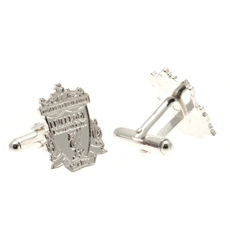 Liverpool FC Sterling Silver Crest Cufflinks - Detailed Chrome Finish Football Team Accessories