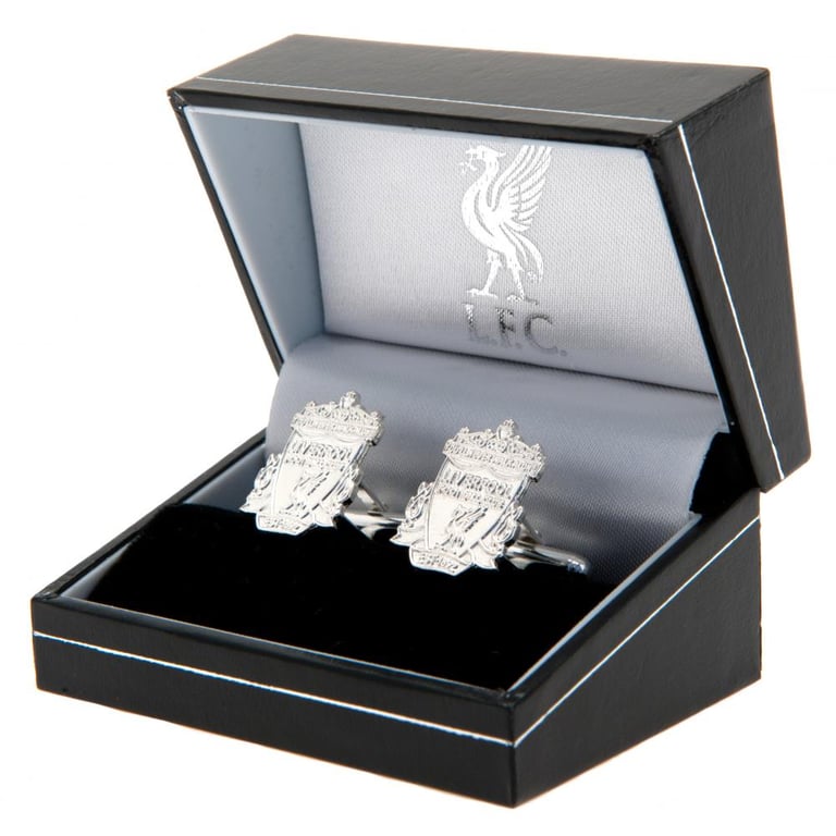 Liverpool FC Sterling Silver Crest Cufflinks - Detailed Chrome Finish Football Team Accessories