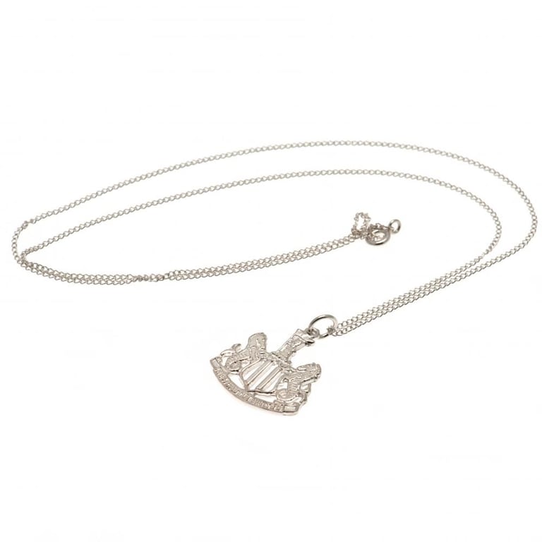 Newcastle United FC Sterling Silver Crested Pendant Necklace with Lobster Clasp Chain