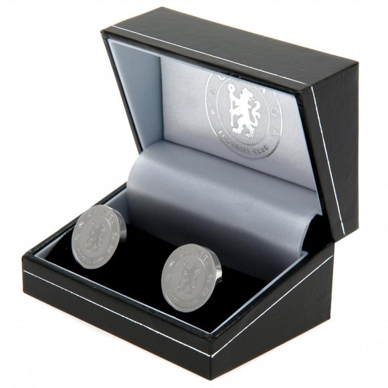 Chelsea FC Stainless Steel Chrome Finish Crest Formed Cufflinks