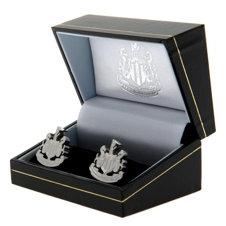 Newcastle United FC Stainless Steel Chrome Finish Crest Cufflinks