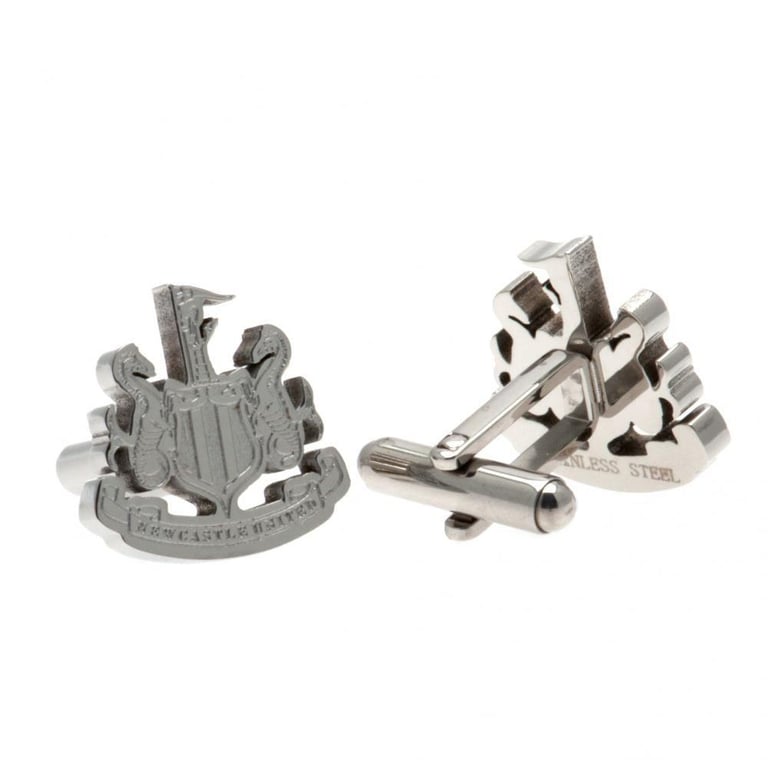 Newcastle United FC Stainless Steel Chrome Finish Crest Cufflinks
