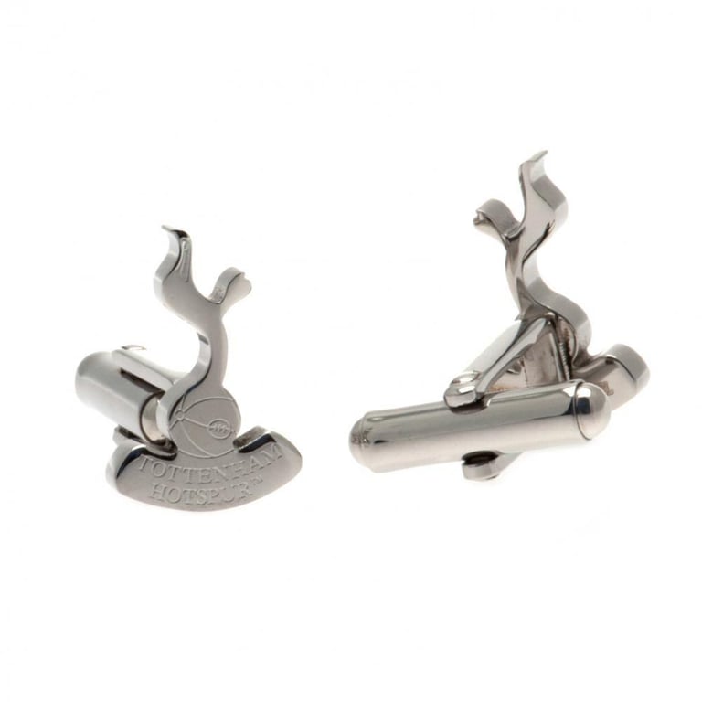 Tottenham Hotspur FC Stainless Steel Chrome Finish Crest Cufflinks - Detailed Football Team Logo Accessories