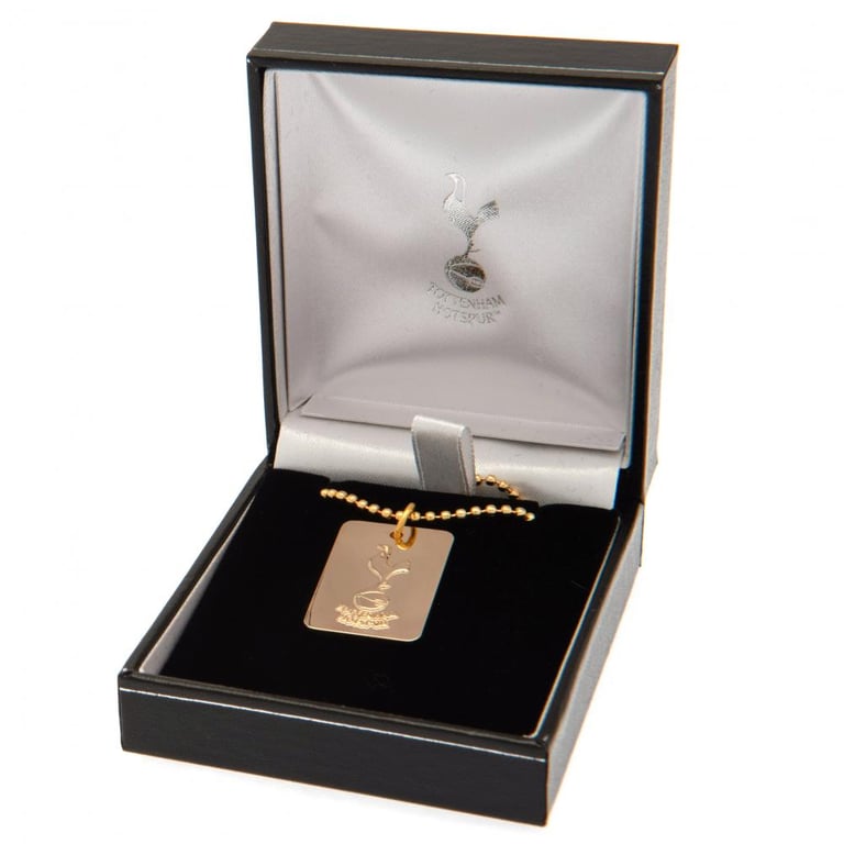 Tottenham Hotspur FC Gold Plated Dog Tag & Chain - Embossed Club Crest Design