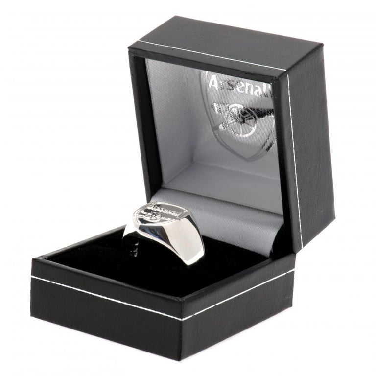 Arsenal FC Sterling Silver Crest Design Ring - Official Large Football Club Ring
