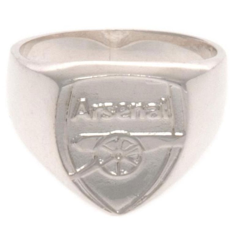 Arsenal FC Sterling Silver Crest Design Ring - Official Large Football Club Ring