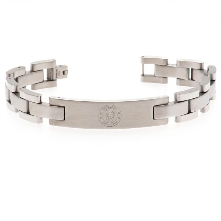 Chelsea FC Stainless Steel Link Bracelet with Club Crest Engraving