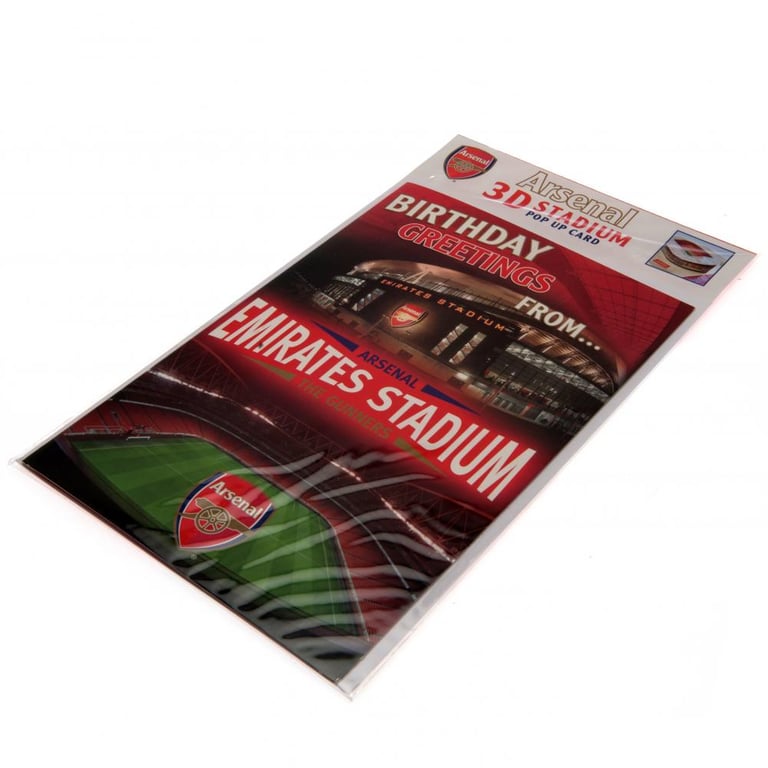 Arsenal FC Pop-Up Stadium Birthday Card - Gloss Finish 3D Gift