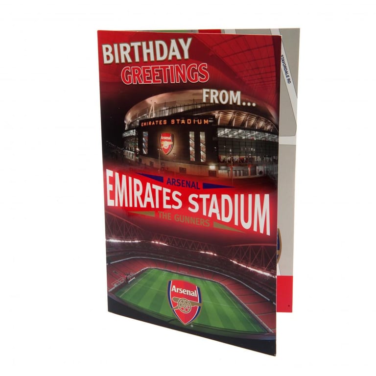 Arsenal FC Pop-Up Stadium Birthday Card - Gloss Finish 3D Gift