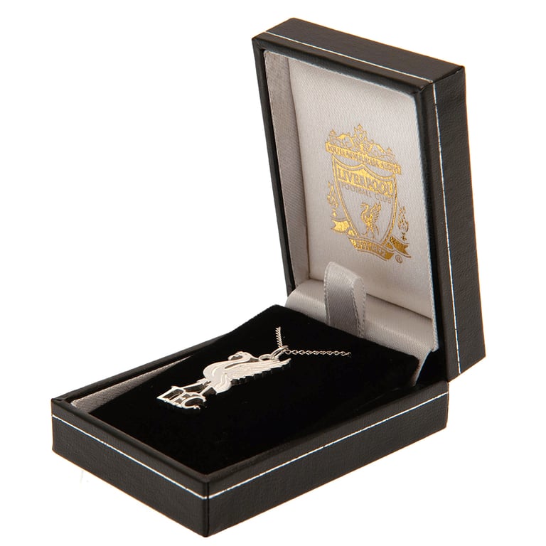 Liverpool FC Sterling Silver Liverbird Crest Pendant Necklace with Lobster Clasp