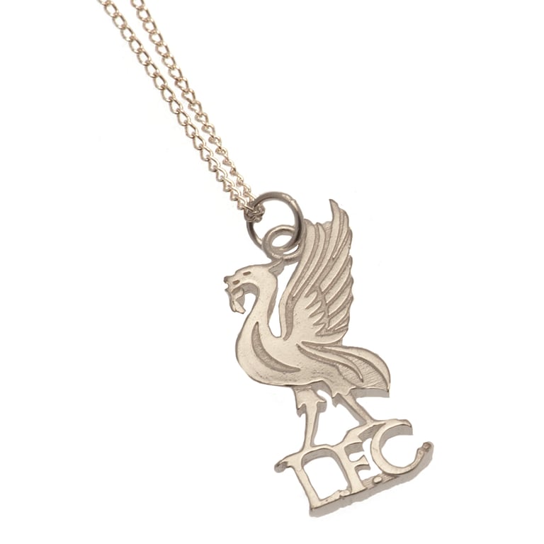 Liverpool FC Sterling Silver Liverbird Crest Pendant Necklace with Lobster Clasp