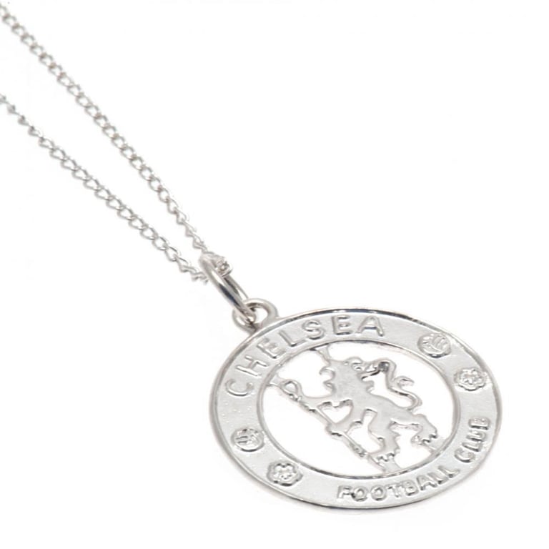 Chelsea FC Sterling Silver Crest Pendant Necklace with Lobster Clasp