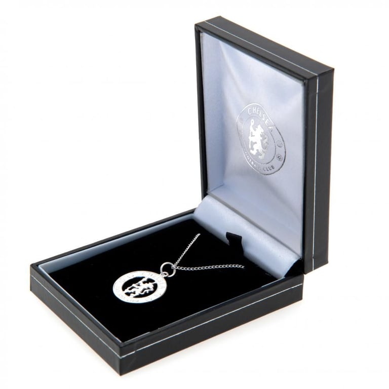 Chelsea FC Sterling Silver Crest Pendant Necklace with Lobster Clasp