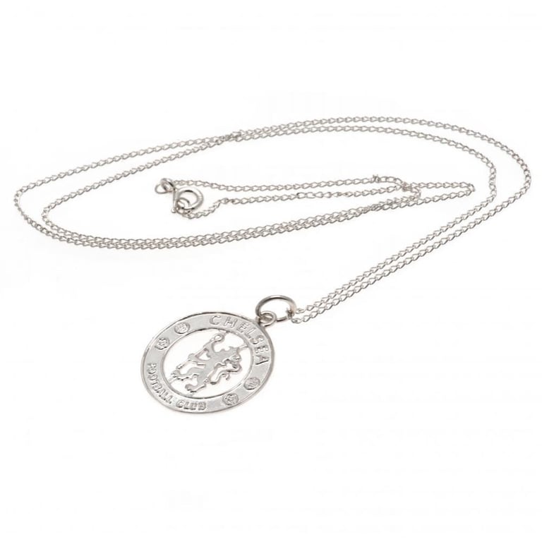 Chelsea FC Sterling Silver Crest Pendant Necklace with Lobster Clasp