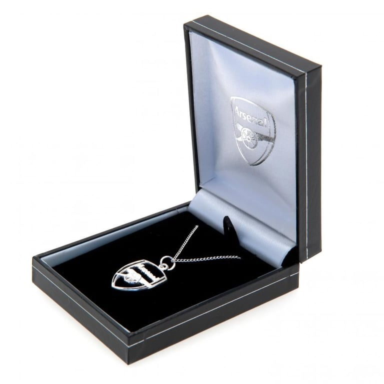 Arsenal FC Sterling Silver Crest Pendant Necklace with Lobster Clasp