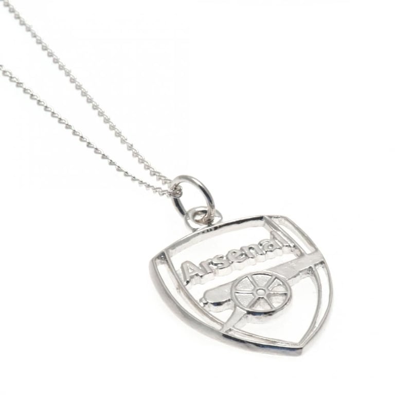 Arsenal FC Sterling Silver Crest Pendant Necklace with Lobster Clasp