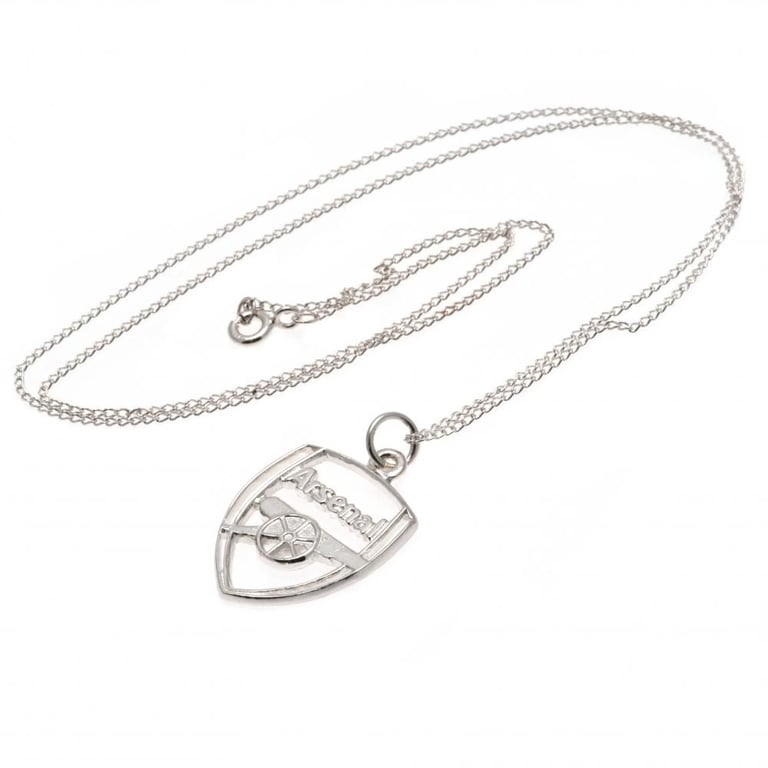 Arsenal FC Sterling Silver Crest Pendant Necklace with Lobster Clasp