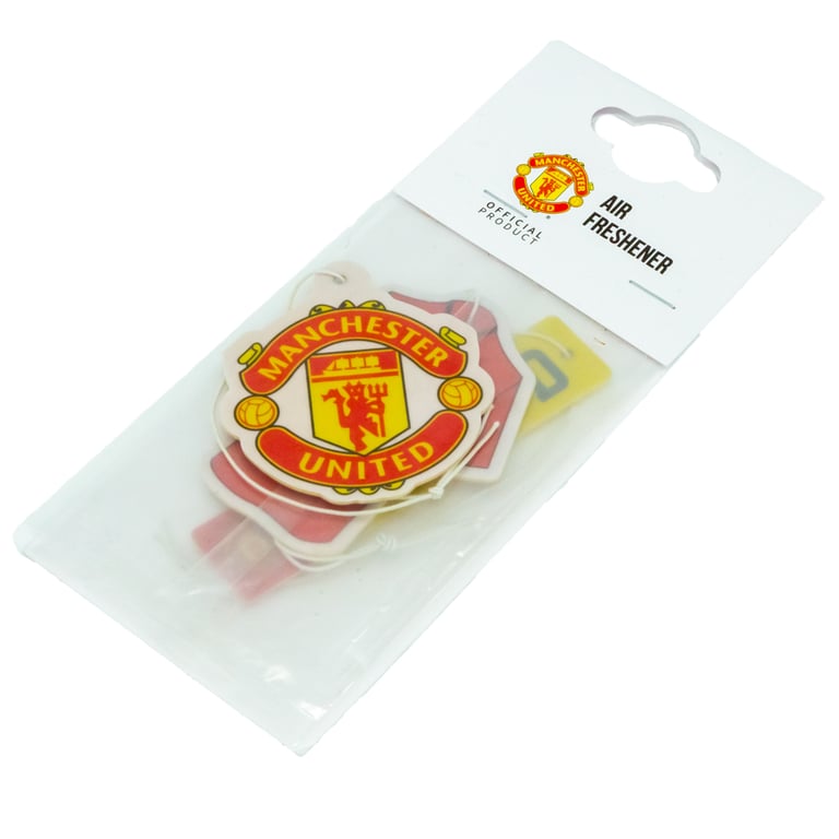Manchester United FC 3pk Long Lasting Air Fresheners with Classic Kit Designs and United Crest Aroma