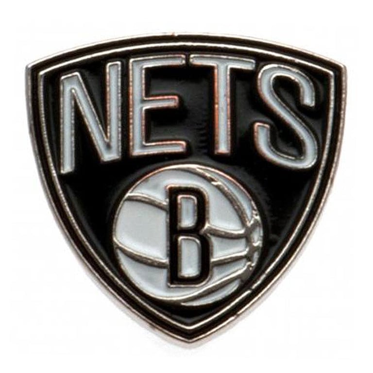 Brooklyn Nets Metal Crest Pin Badge - Full Colour Enamel Finish with Butterfly Clasp
