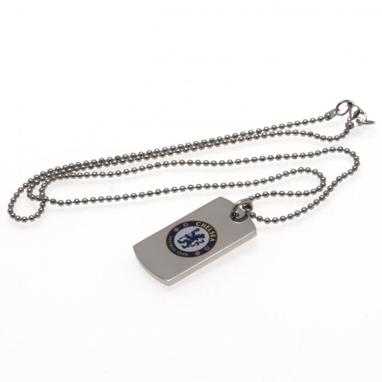 Chelsea FC Stainless Steel Dog Tag with Colour Print Crest & Ball Chain