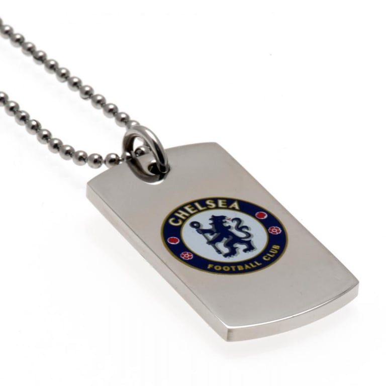 Chelsea FC Stainless Steel Dog Tag with Colour Print Crest & Ball Chain