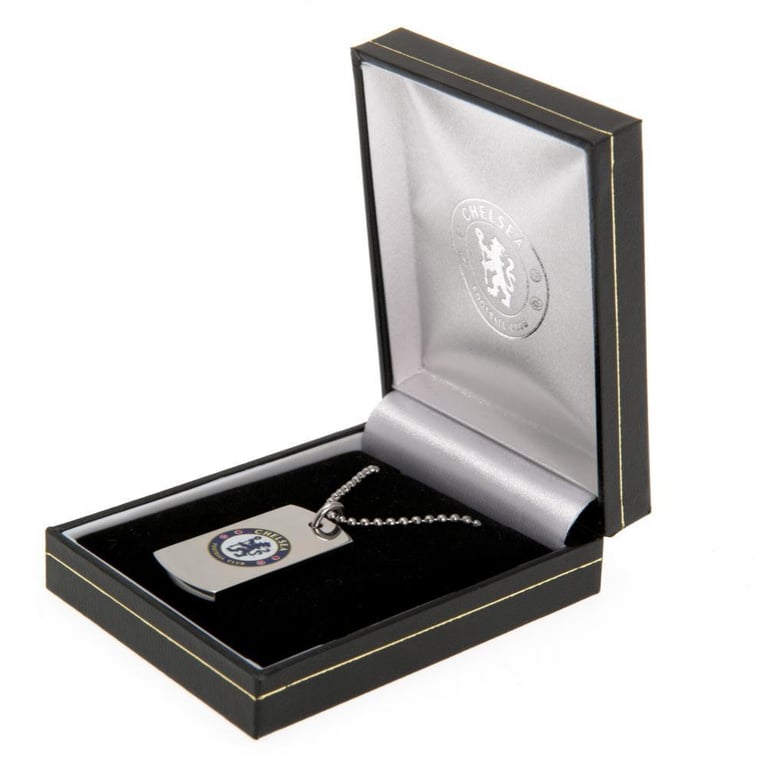 Chelsea FC Stainless Steel Dog Tag with Colour Print Crest & Ball Chain