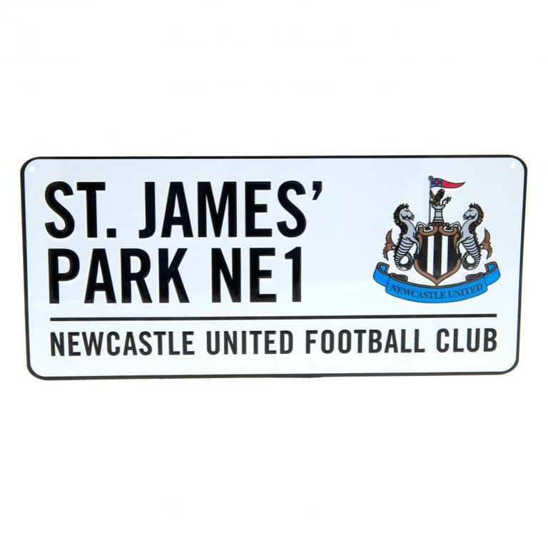 Newcastle United FC St James Park Metal Wall Sign - NE1 Road Sign Home Decor