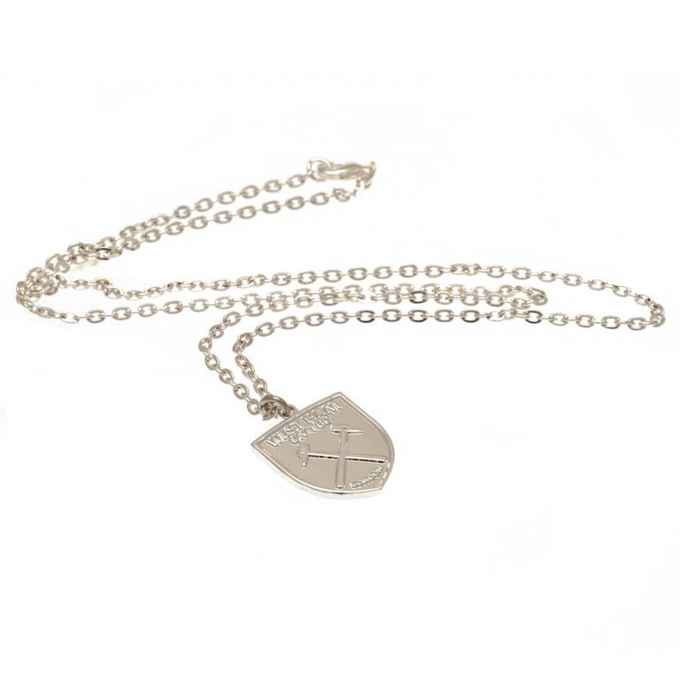 West Ham United FC Silver Plated Crest Pendant Necklace with Lobster Clasp