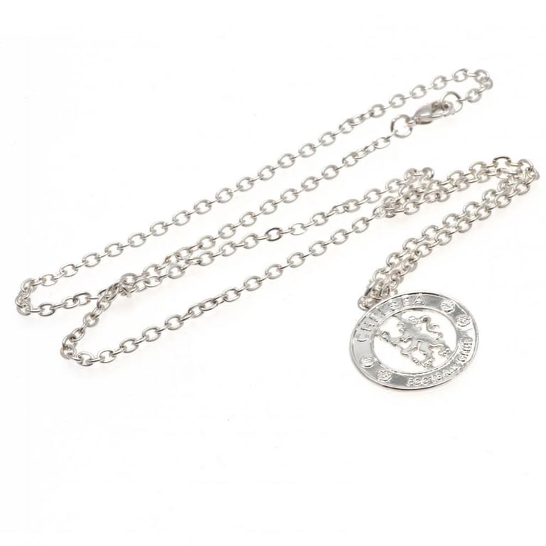 Chelsea FC Silver Plated Pendant & Chain Necklace with Lobster Clasp