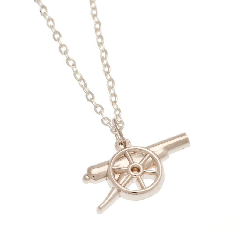 Arsenal FC Silver Plated Cannon Pendant Necklace with Lobster Clasp Chain