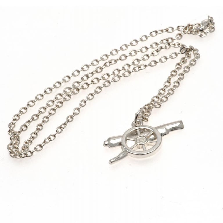 Arsenal FC Silver Plated Cannon Pendant Necklace with Lobster Clasp Chain