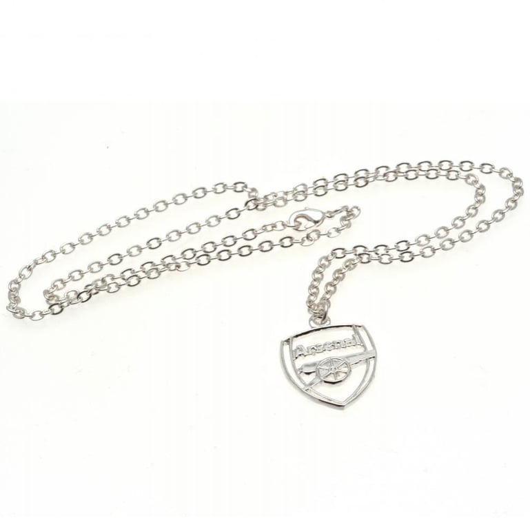 Arsenal FC Silver Plated Crest Pendant Necklace with Lobster Clasp
