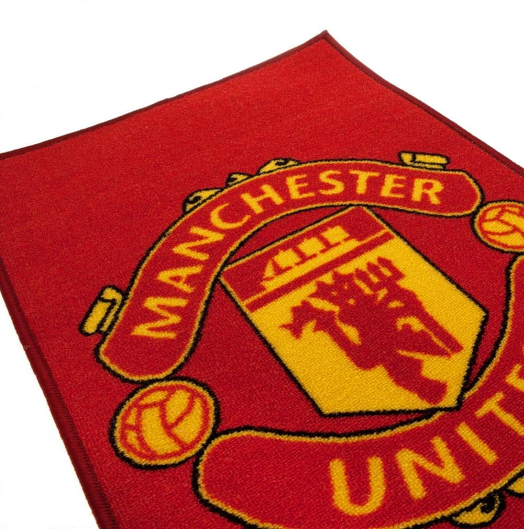 Manchester United FC Polyamide Rug - Non-Slip Central Crest Design