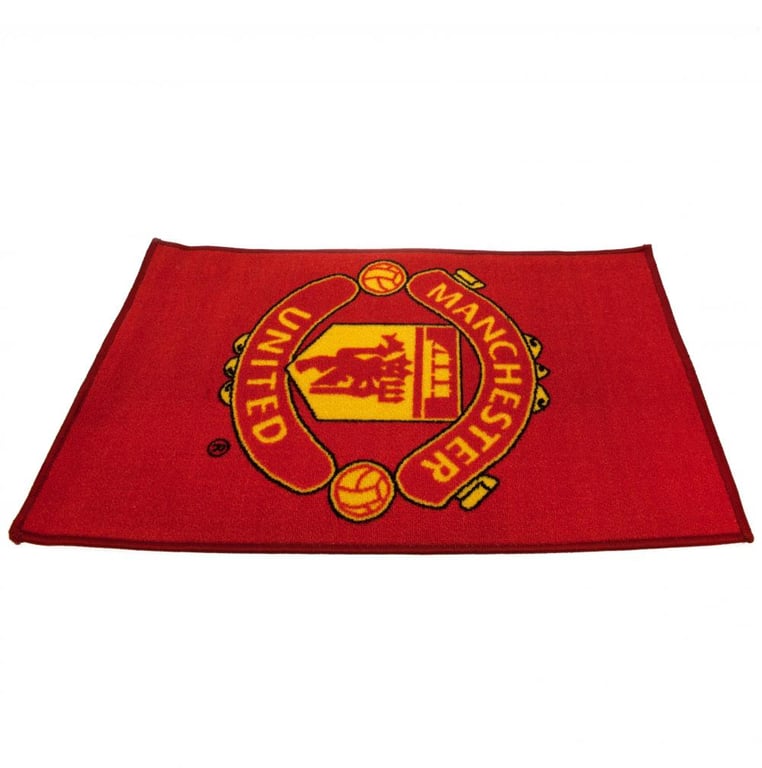 Manchester United FC Polyamide Rug - Non-Slip Central Crest Design