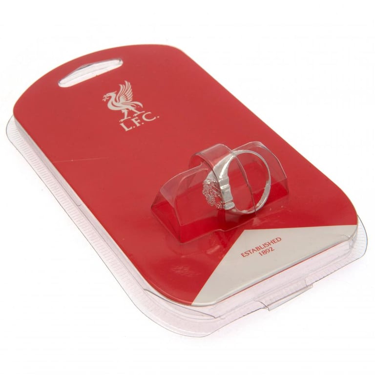 Liverpool FC Silver Plated Crest Ring - Detailed Football Club Jewelry Accessory
