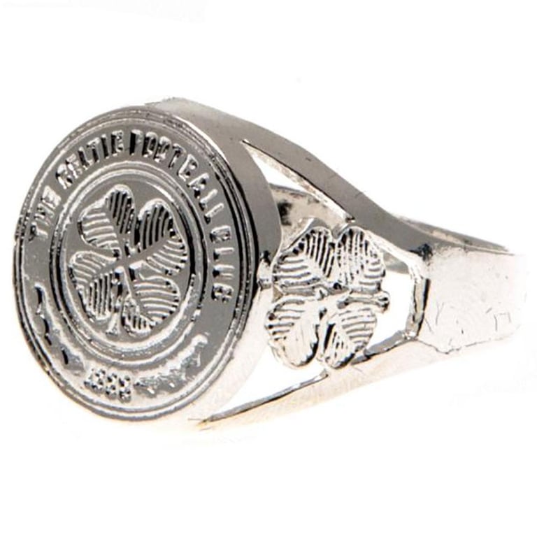 Celtic FC Silver Plated Crest Ring - Large Detailed Design