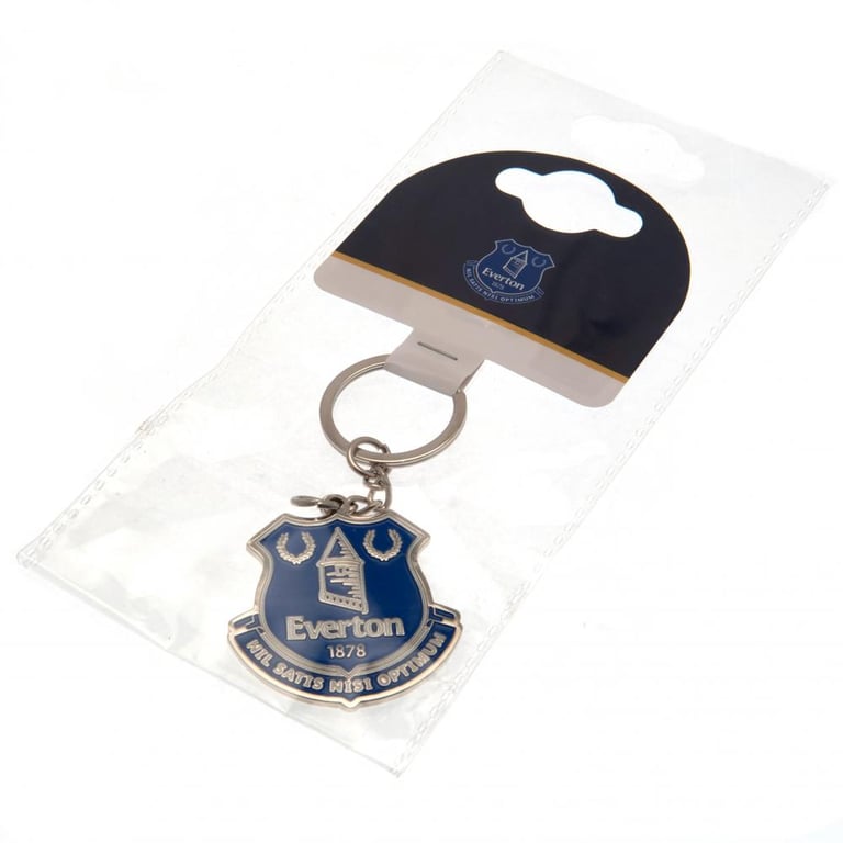 Everton FC Metal Crest Keyring - Die Stamped Design with Royal Blue Enamel Infill