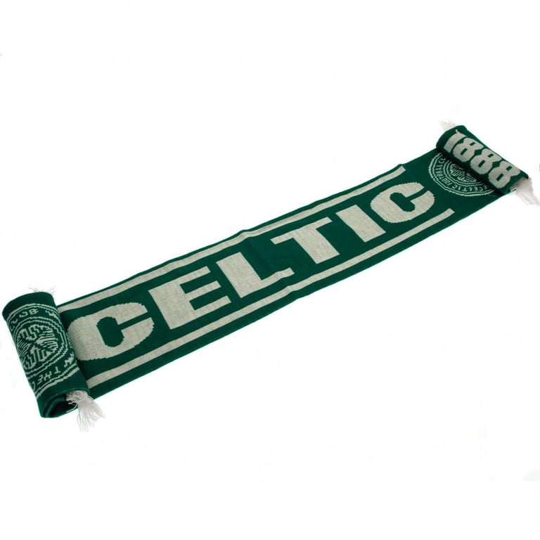 Celtic FC Green Jacquard Knit Club Crest Scarf