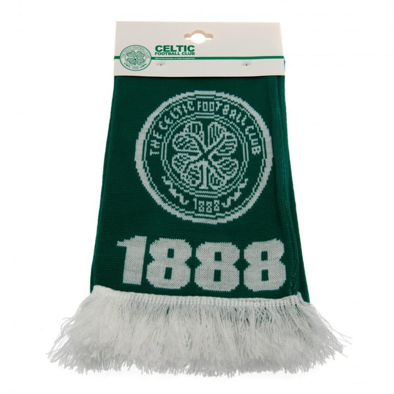 Celtic FC Green Jacquard Knit Club Crest Scarf