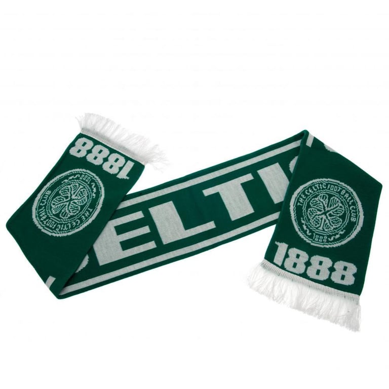 Celtic FC Green Jacquard Knit Club Crest Scarf