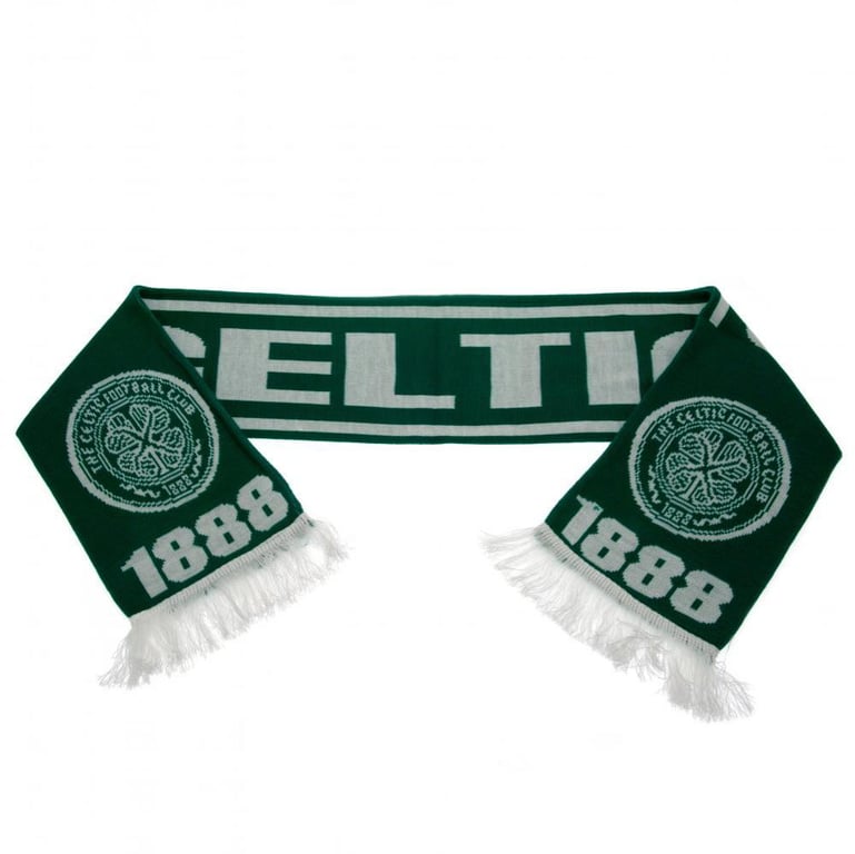Celtic FC Green Jacquard Knit Club Crest Scarf