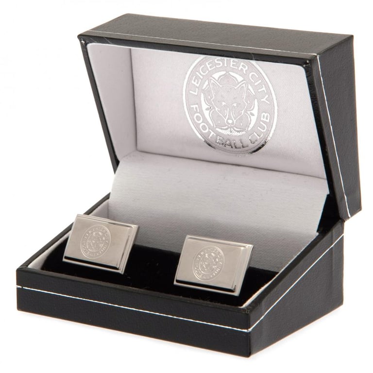 Leicester City FC Engraved Stainless Steel Cufflinks - Official Crest Design