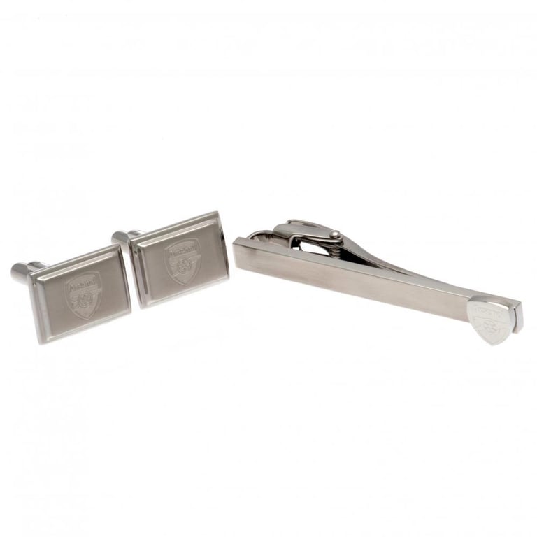 Arsenal FC Executive Cufflink & Tie Slide Set - Official Club Crest Engraving