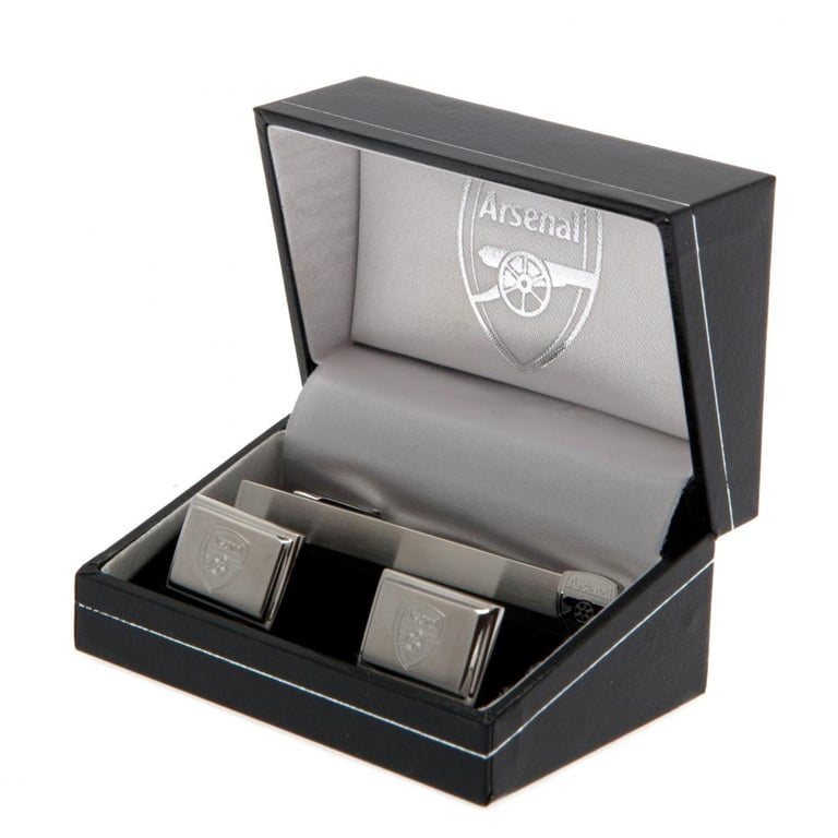 Arsenal FC Executive Cufflink & Tie Slide Set - Official Club Crest Engraving