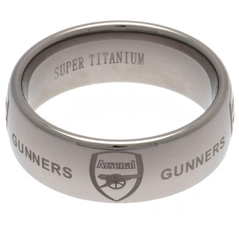 Arsenal FC Super Titanium Ring - Ultra Scratch Resistant with Engraved Crest