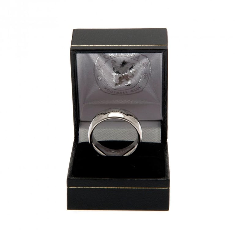 Chelsea FC Super Titanium Ring - Engraved Chelsea Crest, Ultra Scratch Resistant Football Jewelry