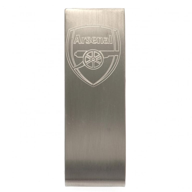 Arsenal FC Stainless Steel Money Clip with Brushed Satin Finish and Engraved Crest